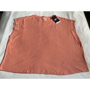 Lee Womens  Sleeveless Muscle Tee Color Salmon Size 2X